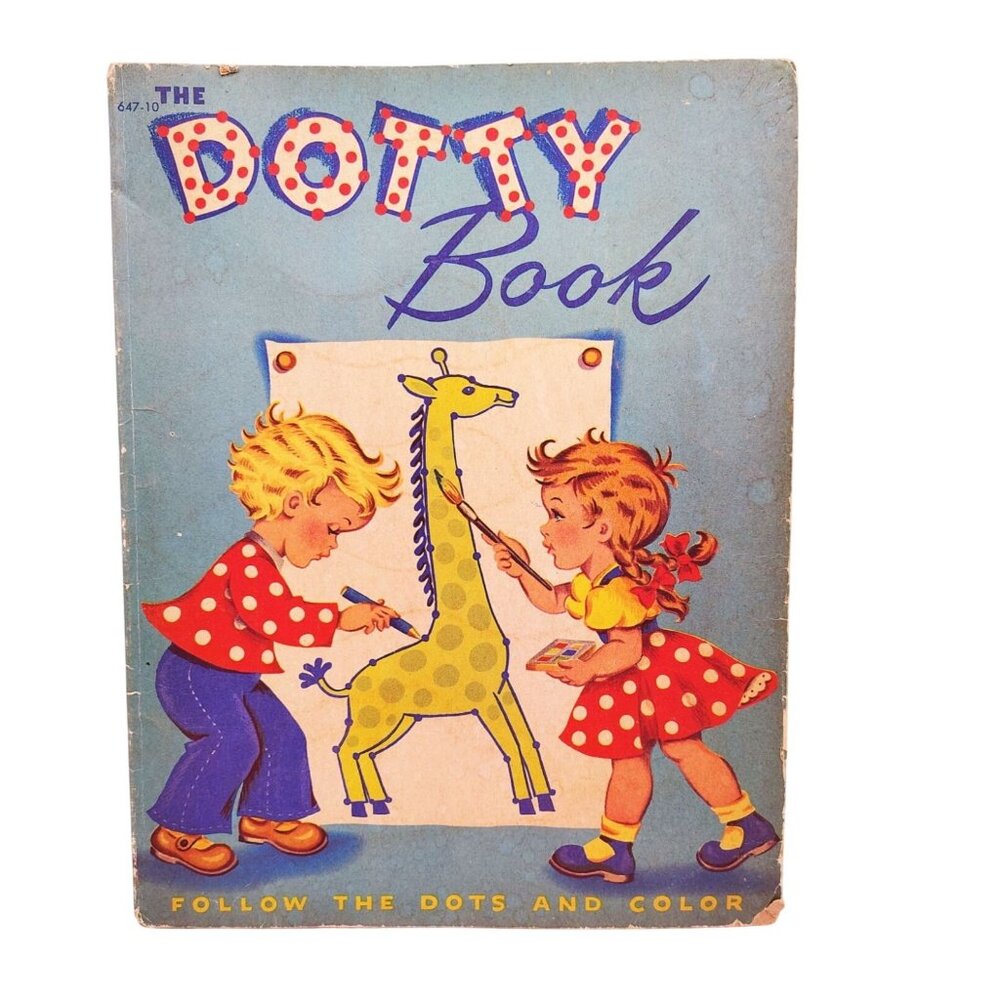 Vintage Dotty Coloring Book 1950 Whitman Follow The Dots Color Activity Retro